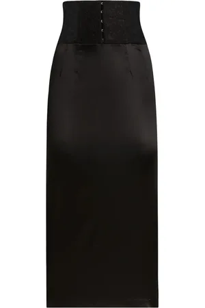 Dolce & Gabbana Spódnice, Kobieta, Czarny, S, Czarna Prosta Spódnica
