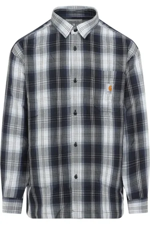 Carhartt Koszule, Mężczyzna, Szary, XL, Koszula w kratę Blanton