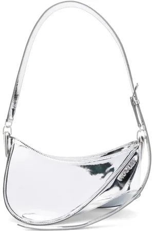 MUGLER Torebki, Kobieta, Szary, ONE SIZE, Skóra, Torba na ramię 1995 Chrome