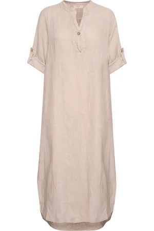 Cream Sukienki, Kobieta, Beżowy, S, Crispy Sand Sukienka Caftan