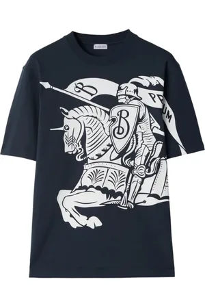 Burberry Koszulki, Mężczyzna, Niebieski, L, EKD Logo Koszulka z krótkim rękawem z bawełny