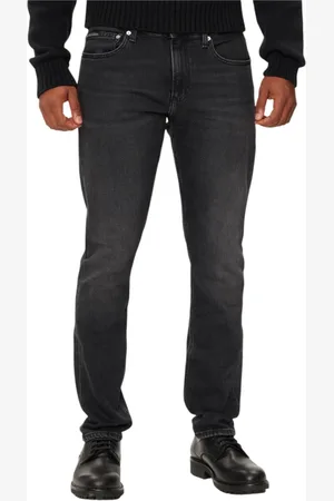 Calvin Klein Jeansy, Mężczyzna, Czarny, W31 L34, Czarne dopasowane jeansy stretch