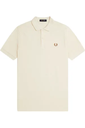Fred Perry Koszulki, Mężczyzna, Beżowy, 2XL, Bawełna, Gładkie Polo o Współczesnym Stylowym Kroju