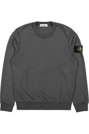 Stone Island Bluzy, Mężczyzna, Szary, L, Szary Crew-neck Bawełniany Sweter