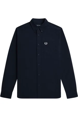 Fred Perry Koszule, Mężczyzna, Niebieski, L, Bawełna, Koszula Oxford