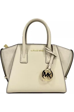 Michael Kors Torebki, Kobieta, Beżowy, ONE SIZE, Zamsz, Kremowa Saszetka na Ramię z Złotym Charmem