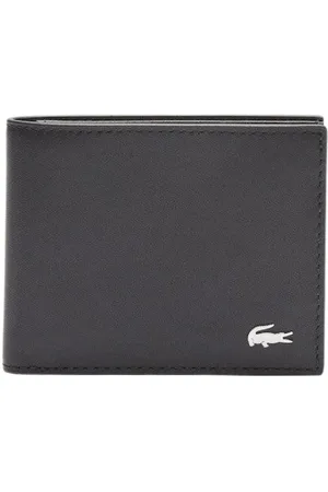 Lacoste Akcesoria, unisex, Czarny, ONE SIZE, Skóra, Smukły skórzany portfel typu Billfold