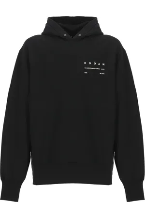 Hogan Bluzy, Mężczyzna, Czarny, M, Bawełna, Czarna bawełniana bluza z kapturem i nadrukiem logo