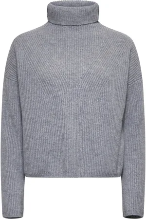 Max Mara Swetry, Kobieta, Szary, S, Wełna, Golf Golia z golfem
