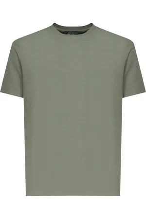 ZANONE Koszulki, Mężczyzna, Zielony, 3XL, Len, Militarny Zielony T-shirt z Okrągłym Dekoltem