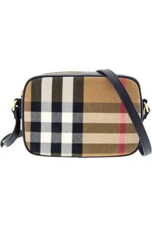 Burberry Torebki, Kobieta, Wielobarwność, ONE SIZE, Bawełna, Torebka Crossbody Camera z wzorem w kratę