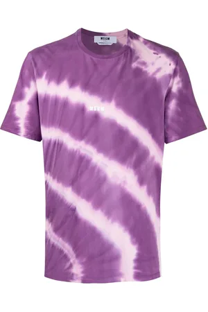 Msgm Koszulki, Mężczyzna, Fioletowy, S, Bawełna, T-shirt z okrągłym dekoltem