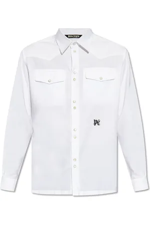 Palm Angels Koszule, Mężczyzna, Biały, S, Bawełna, Koszula w paski
