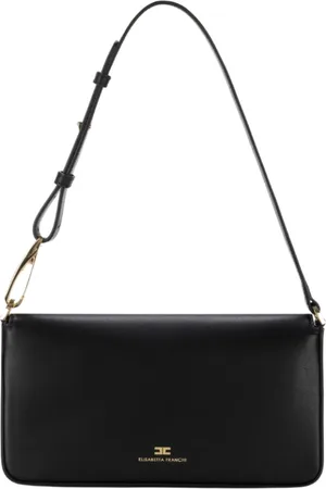 Elisabetta Franchi Torebki, Kobieta, Czarny, ONE SIZE, Skóra, Skórzana Torba na Ramię