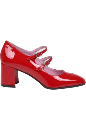 Carel Buty, Kobieta, Czerwony, 39 EU, Skóra, Czerwone lakierowane czółenka Mary Jane