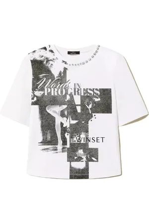 Twin-Set Koszulki, Kobieta, Biały, 2XS, Biała kolekcja T-shirtów i Polo