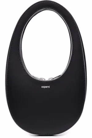 COPERNI Torebki, Kobieta, Czarny, ONE SIZE, Skóra, Zakrzywiona skórzana torba tote
