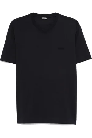 Ermenegildo Zegna Koszulki, Mężczyzna, Niebieski, 2XL, Bawełna, T-shirt z okrągłym dekoltem