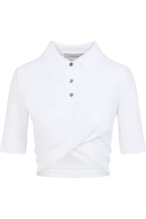 Sportmax Koszulki, Kobieta, Biały, M, Bawełna, Biała koszulka polo