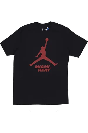 Jordan Koszulki, Mężczyzna, Czarny, M, Koszulka Miami Heat Basketball