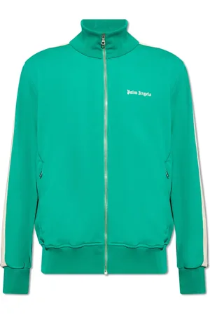 Palm Angels Bluzy, Mężczyzna, Zielony, S, Bluza z wysokim kołnierzem