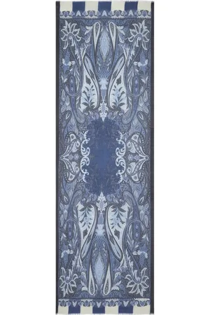 Etro Akcesoria, Mężczyzna, Niebieski, ONE SIZE, Jedwabny Szal