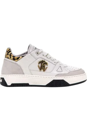 Roberto Cavalli Buty, Kobieta, Biały, 38 EU, Włoskie niskie buty sportowe w Bianco/Nero