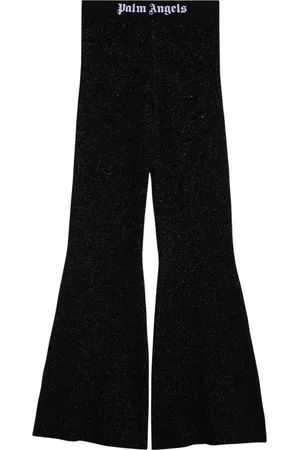 Palm Angels Spodnie, Kobieta, Czarny, M, Wełna, Skinny Leggings