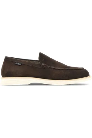 Hogan Buty, Mężczyzna, brązowy, 43 1/2 EU, Zamsz, Brązowe zamszowe mokasyny