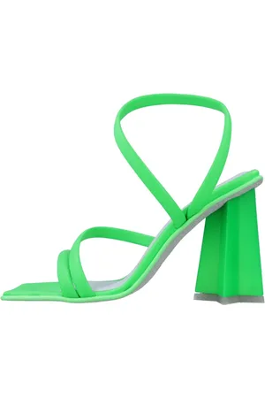 Chiara Ferragni Buty, Kobieta, Zielony, 39 EU, Poliester, Sandały na wysokim obcasie ze sznurowaniem