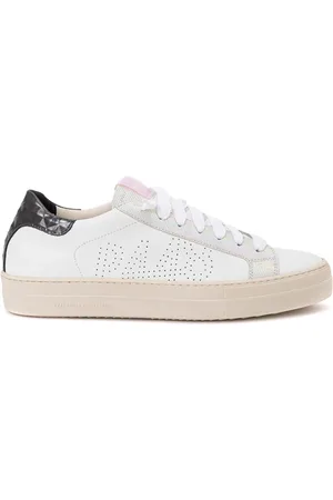 P448 Buty, Kobieta, Biały, 36 EU, Skóra, Ciemne skórzane sneakersy Thea