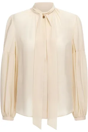 Roberto Cavalli Bluzki, Kobieta, Beżowy, L, Bluzka z kokardą przy dekolcie