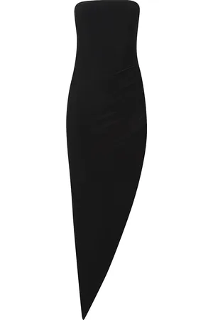 Norma Kamali Sukienki, Kobieta, Czarny, S, Poliester, Elegancka sukienka z drapowaniem bocznym