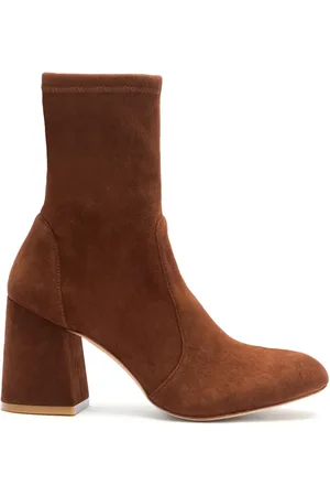 Stuart Weitzman Buty, Kobieta, brązowy, 38 EU, Skóra, Botki Flareblock 85 Stretch
