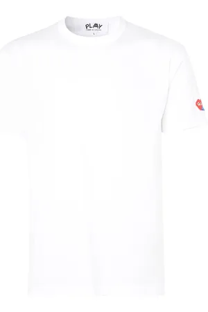 Comme des Garçons Koszulki, Mężczyzna, Biały, XL, Bawełna, Bawełniana koszulka T-Shirt z bocznym logo