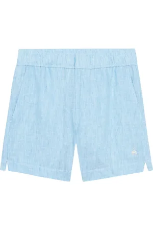 Brooks Brothers Szorty, Mężczyzna, Niebieski, L, Len, Turkusowe lniane szorty