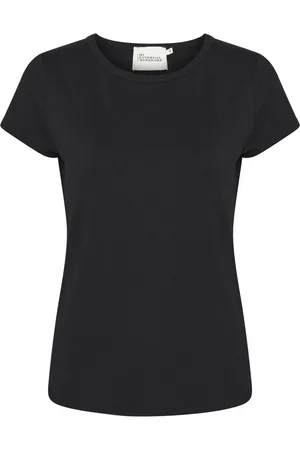 My Essential Wardrobe Koszulki, Kobieta, Czarny, XL, Luźna koszulka Modal Tee Top