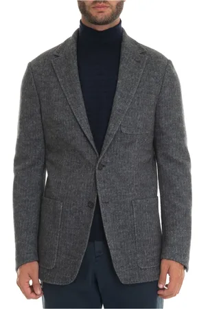 CANALI Kurtki, Mężczyzna, Szary, M, Bawełna, Blazer