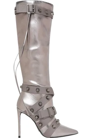 Steve Madden Buty, Kobieta, Szary, 37 EU, Skóra, Srebrne Botki Ankle Boot