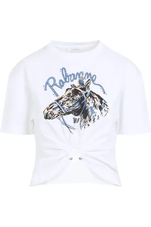 Paco rabanne Koszulki, Kobieta, Biały, S, Bawełna, T-Shirt