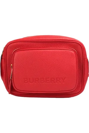 Burberry Torebki, Kobieta, Czerwony, ONE SIZE, Skóra, Skórzana torebka listonoszka na aparat