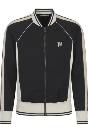 Palm Angels Bluzy, Mężczyzna, Czarny, 2XL, Poliester, Monogram Track Jacket