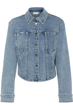 Kaffe Kurtki, Kobieta, Niebieski, 3XL, Denim, Bluza z Denimu z Mądrymi Szczegółami