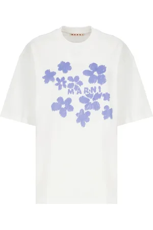 Marni Koszulki, Kobieta, Biały, XS, Bawełna, Bawełniany T-shirt