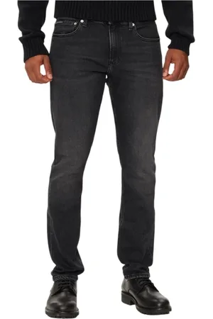 Calvin Klein Jeansy, Mężczyzna, Czarny, W34 L32, Nowoczesne Slim Fit Jeansyy Bawełniane
