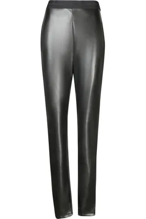 Msgm Spodnie, Kobieta, Czarny, 2XS, Poliester, Czarne spodnie