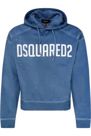 Dsquared2 Bluzy, Mężczyzna, Niebieski, S, Bluzy z kapturem