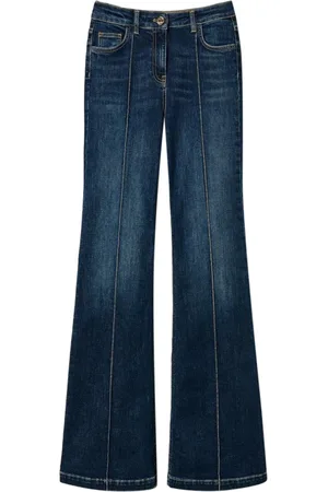 Twin-Set Jeansy, Kobieta, Niebieski, W28, Denim, Flare Leg Denim Jeansy
