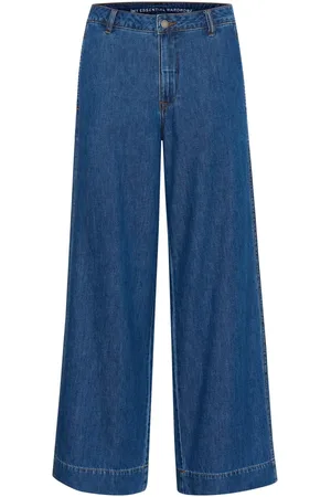 My Essential Wardrobe Jeansy, Kobieta, Niebieski, S L32, Jeansyy z Szerokimi Nogawkami w Średnim Niebieskim Odcieniu