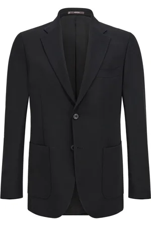 Boggi Milano Kurtki, Mężczyzna, Czarny, 2XL, Wełna, Marynarka z czystej wełny krepy